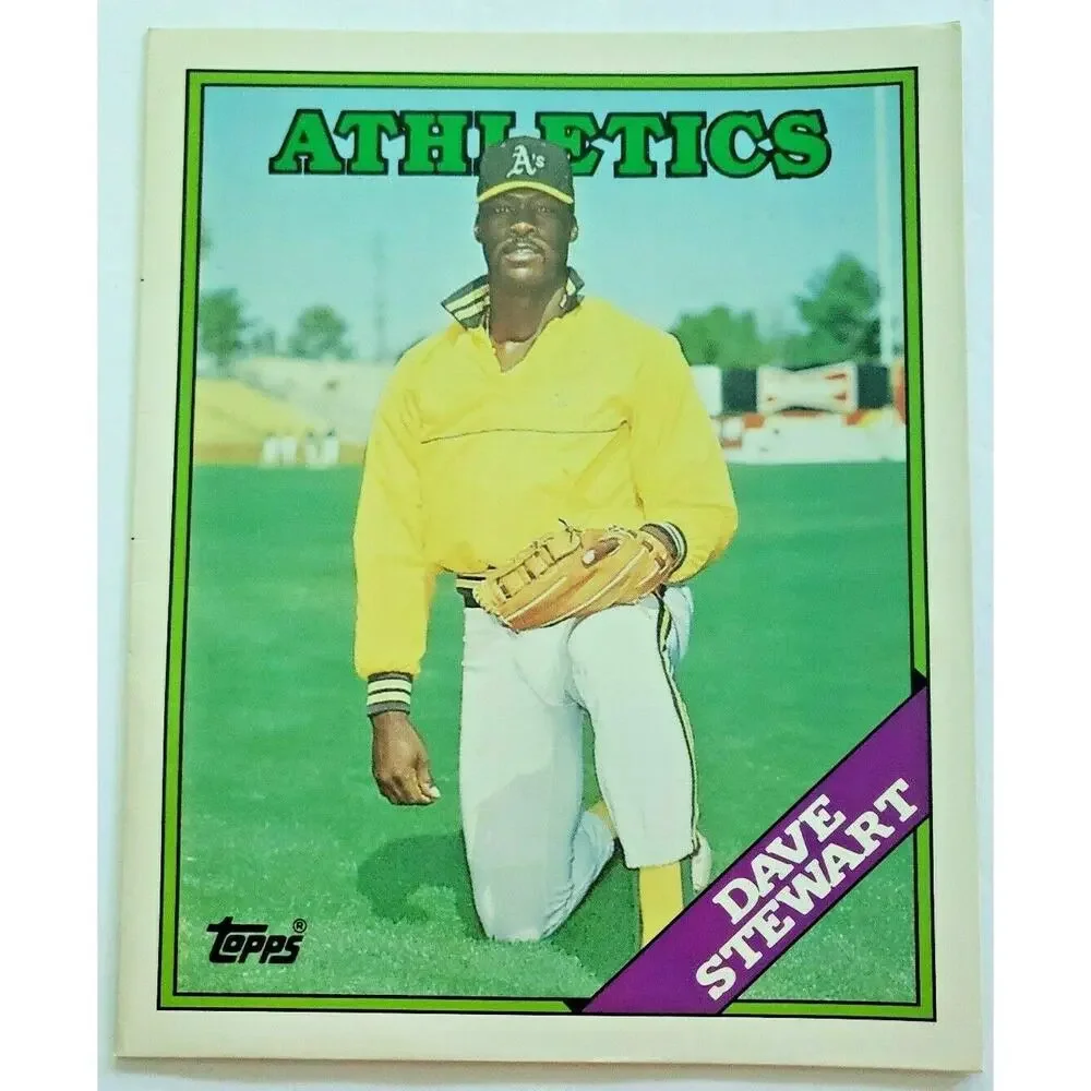 1988 Topps Dave Stewart Baseball Duo-Tang School Paper Pocket Folder‎ New